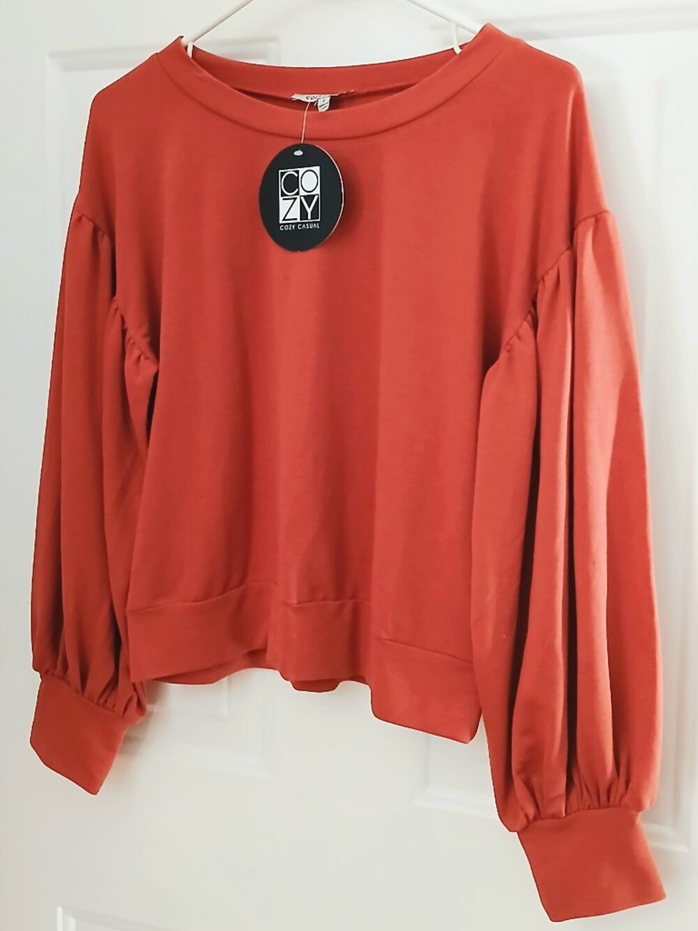 COZY Casual Balloon Sleeve Top NWT